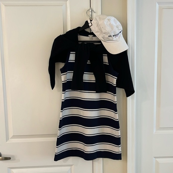 🎾 J. Crew Navy & White Tennis Stripe Racerback Mini Tank Dress , Size: S - Picture 14 of 16